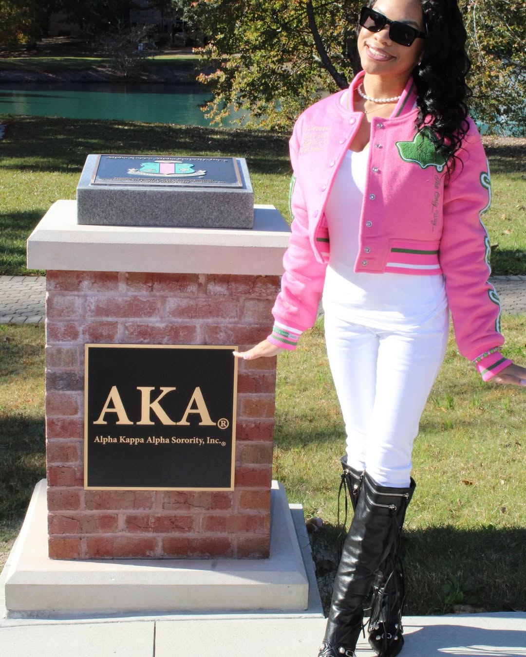 Timeless Ivy Varsity Letterman Jacket, Pink