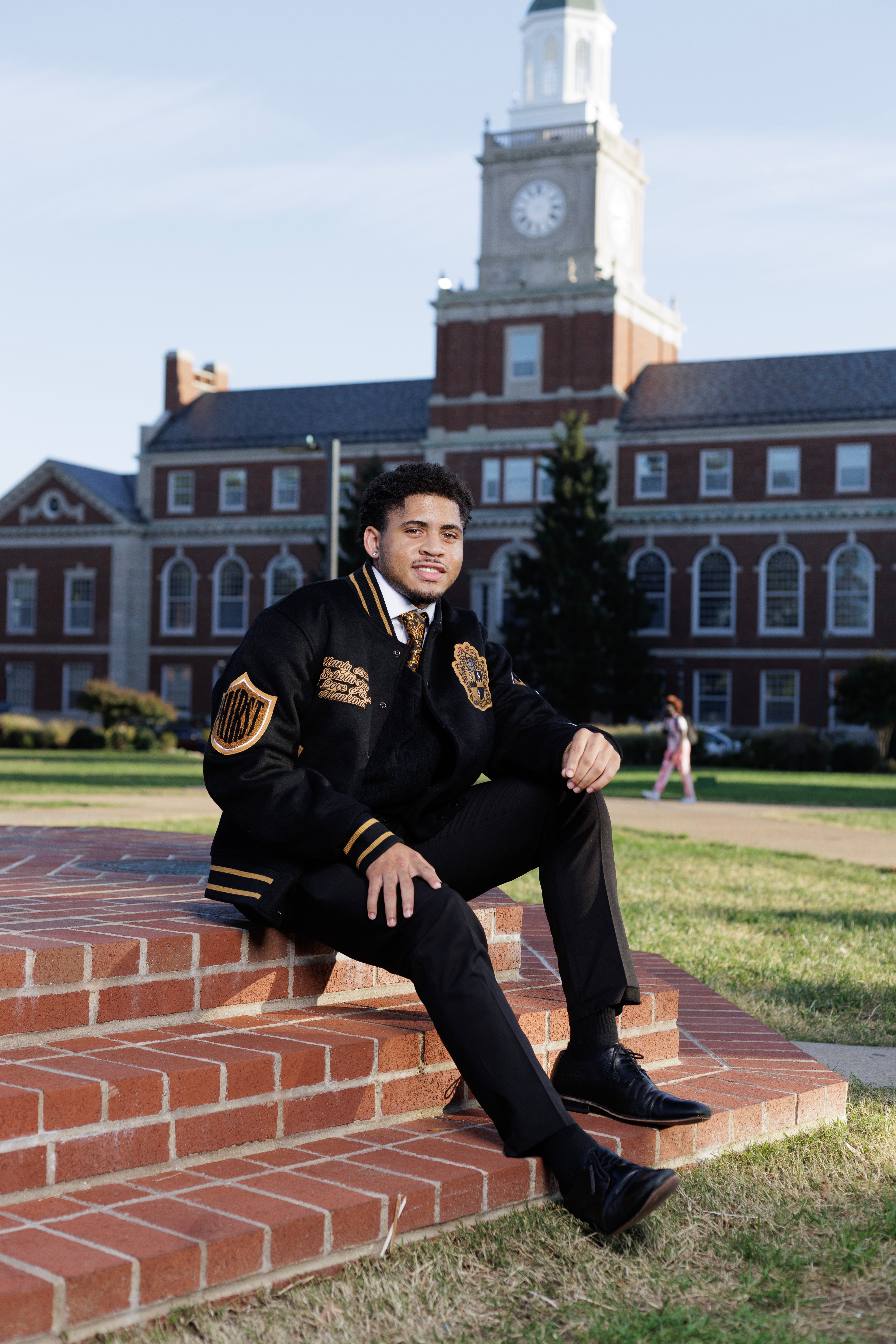 Fraternal Legacy Varsity Letterman Jacket, Black & Gold