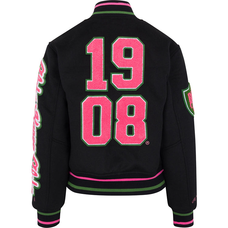 (Pre-Order) Full Length Timeless Ivy Varsity Letterman Jacket, Black