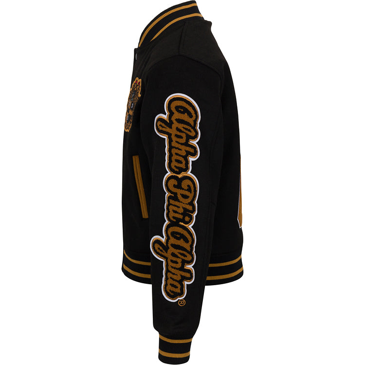 Fraternal Legacy Varsity Letterman Jacket, Black & Gold